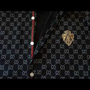 Gucci Mens/Unisex Button Up Shirt Black / M Slim